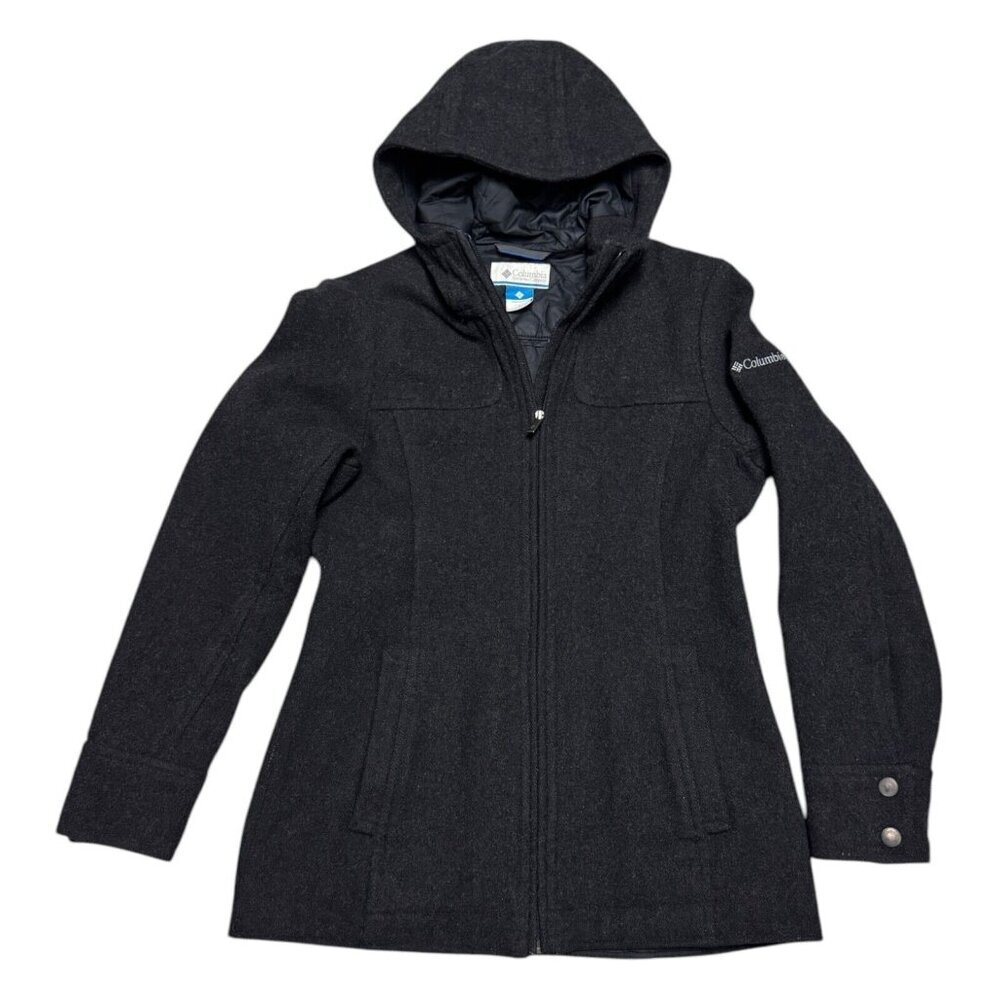 COLUMBIA RECYCLED WOOL Outdoor Winter Parka Ski Hooded Coat Jacket Womens Small